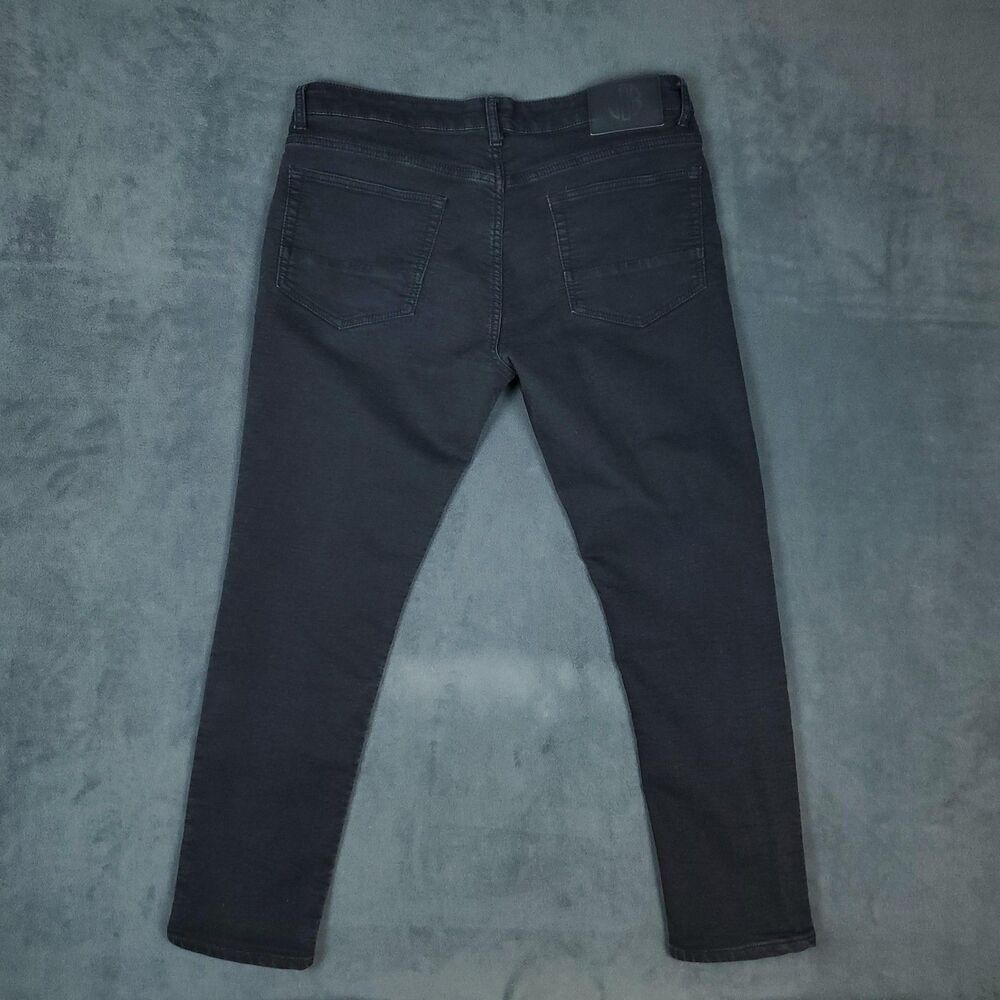 Vintage Genes Black Jeans Mens 36x30 Black Skinny Fit Stretch Denim Pants - Picture 2 of 15